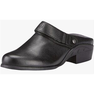 ARIAT Sport Mule Clog Shoes in Black Leather Western Equestrian Old Money Size 8